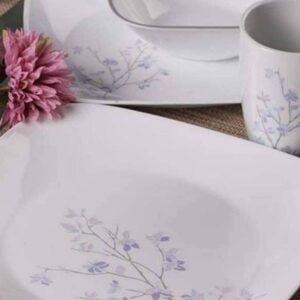 CORELLE LIVINGWARE JACARANDA SQUARE ROUND 21 PCS DINNER SET