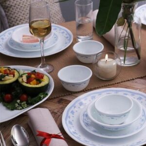 CORELLE LIVINGWARE SERIES MORNING BLUE 21 PCS DINNER SET
