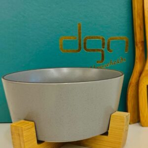 DGN Cinereous Silver Bamboo Stand Bowl with Utensils Set