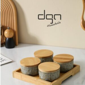 DGN Dark Silver Artisan Grove Bamboo Lid Storage Set 1
