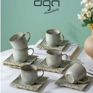 DGN Dark Silver Cup Saucer Set 1