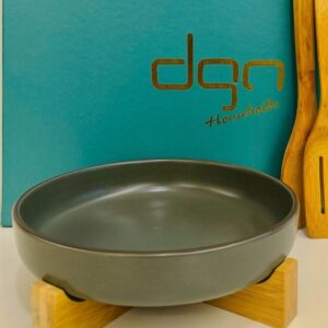 DGN Olive Drab Bamboo Stand Dish with Utensils Set
