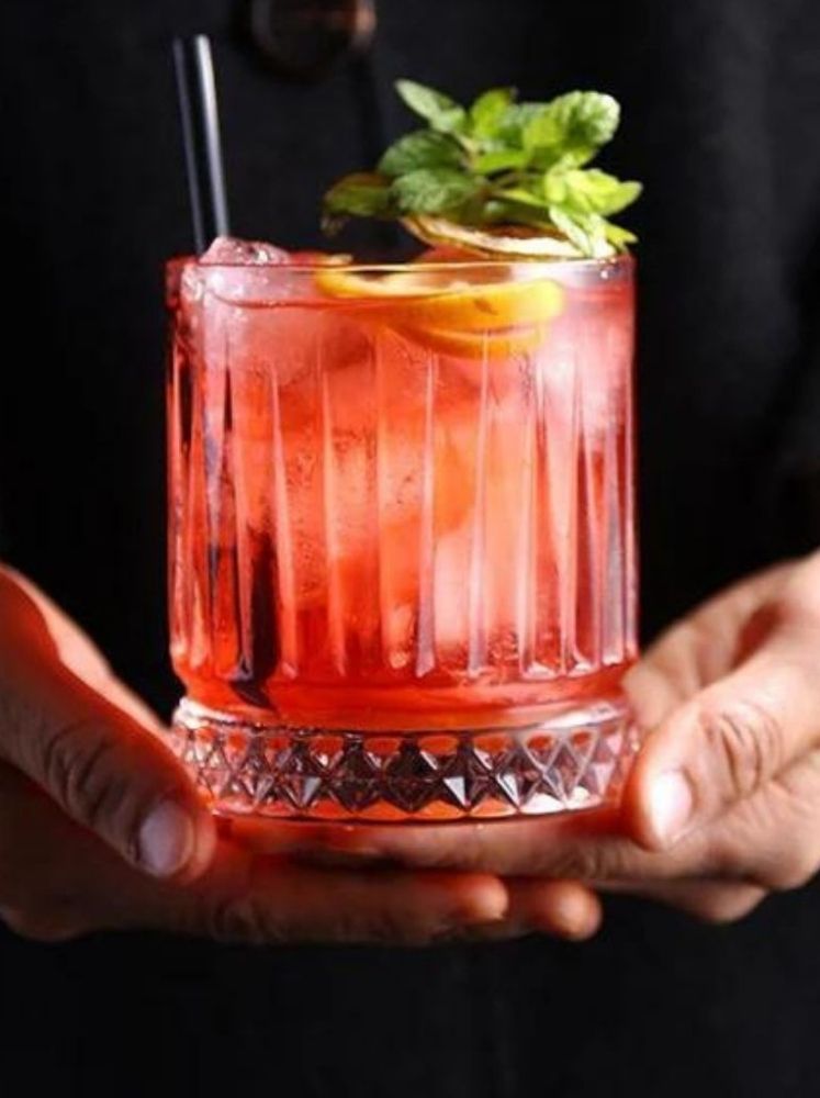 Flow Geo Crystal Whiskey Glass, Set Of 6