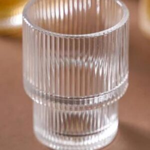Stackable Drinking Glasses Ribbed
