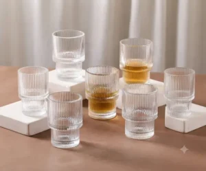 Stackable Drinking Glasses Ribbed Stackable Drinking Glasses Ribbed