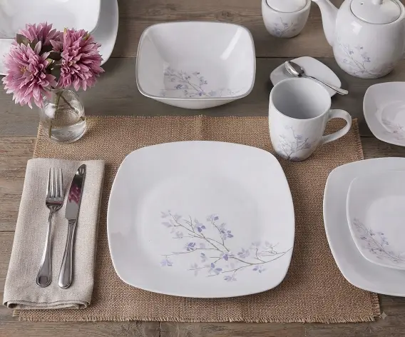 Corelle Livingware Jacaranda Square Round Dinner Set Corelle Livingware Jacaranda Square Round Dinner Set