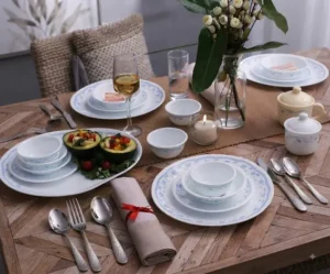 Corelle Livingware Series Morning Blue Dinner Set