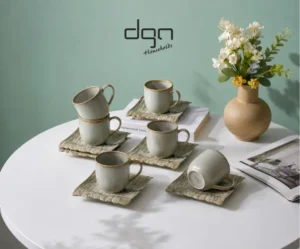 DGN Dark Silver Cup Saucer Set
