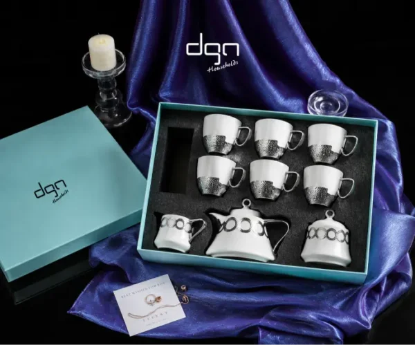 DGN Luxury Silver-Rimmed Tea Set 2 DGN Luxury Silver-Rimmed Tea Set